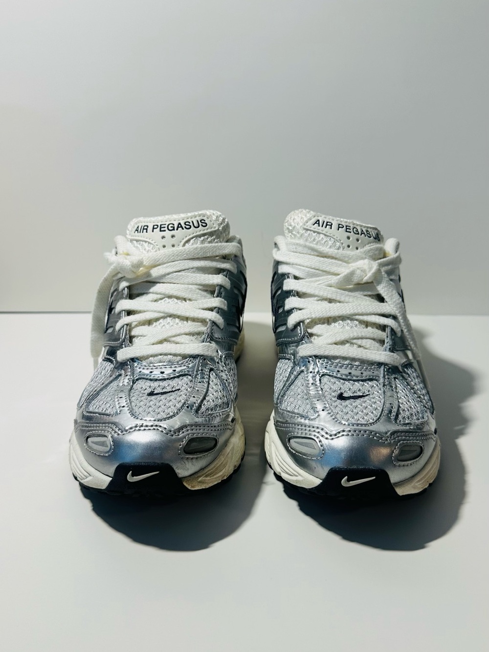 Nike Kids Air Pegasus Silver & White Sneakers